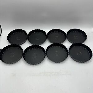 ROSHCO Mini Tart Pie Pans Set of 8 Non-Stick 4" Baking Cooking Dessert Quiche